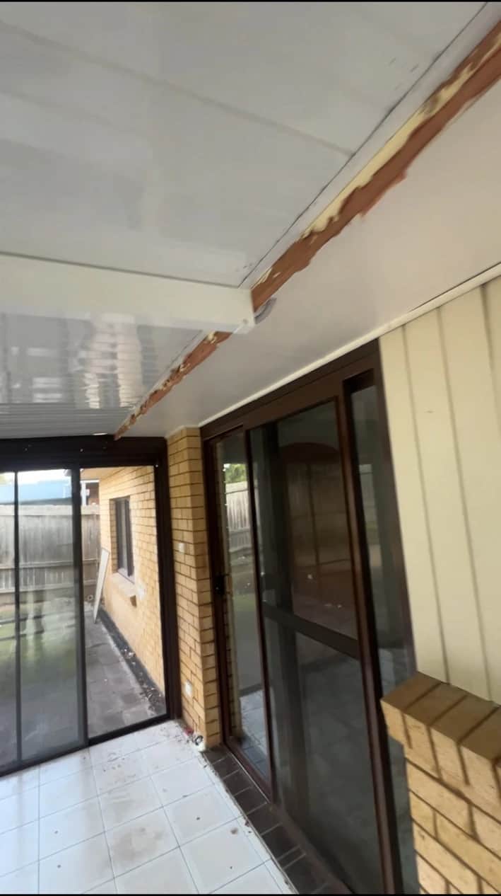 Covered exterior area before preparation and painting in Baulkham Hills
