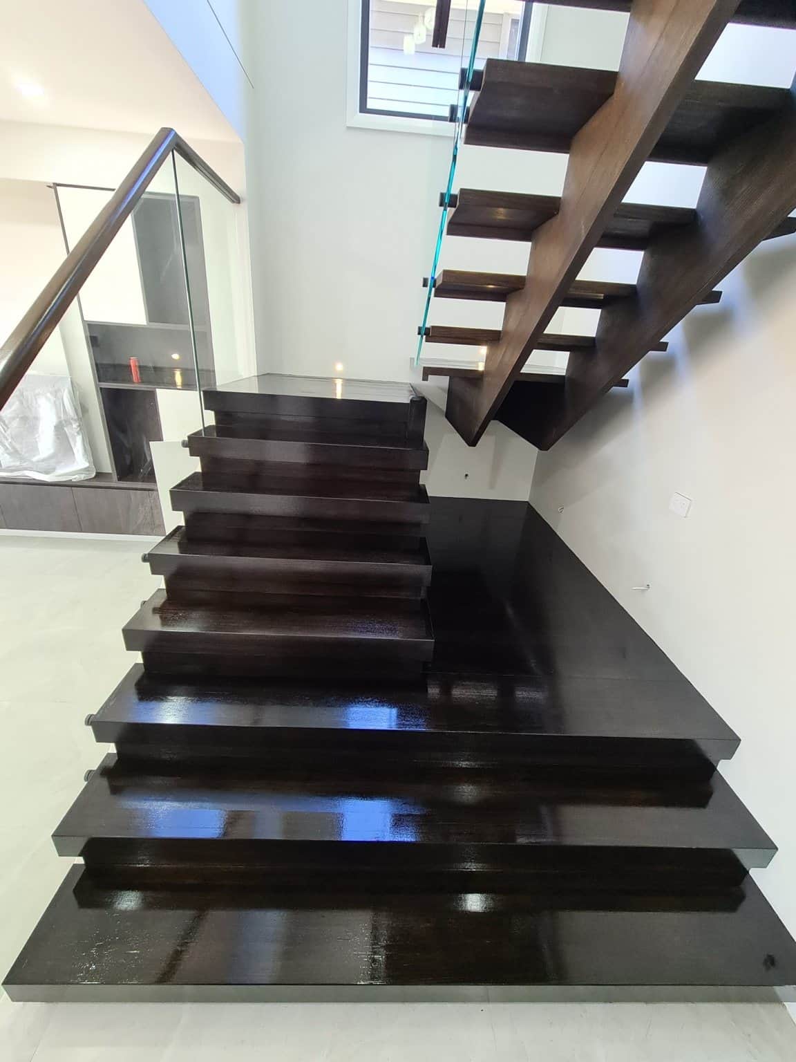 Timber Staircase Staining & Clear Coating, Box Hill