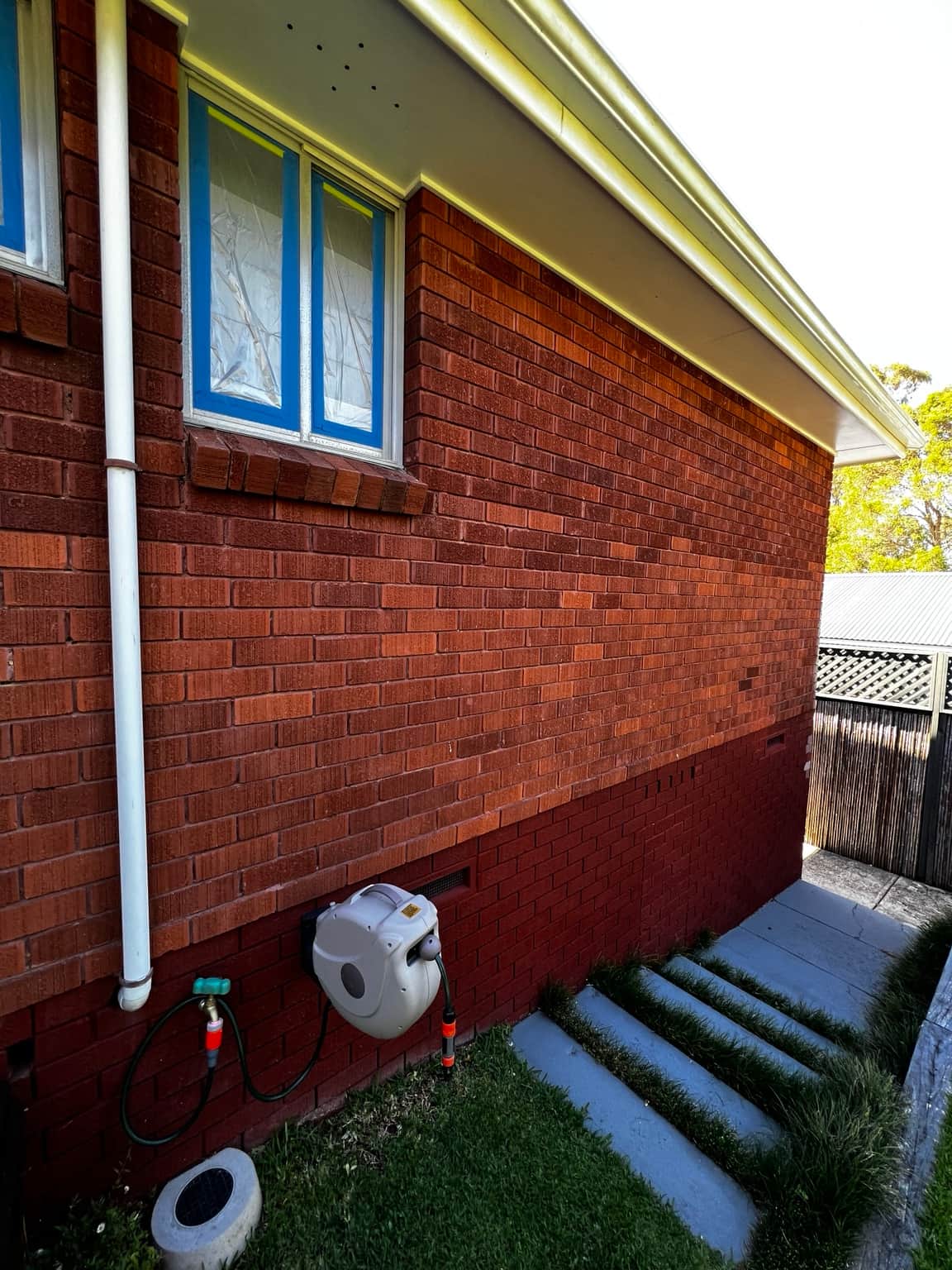 Original rear brickwork before the Cowan brick repaint
