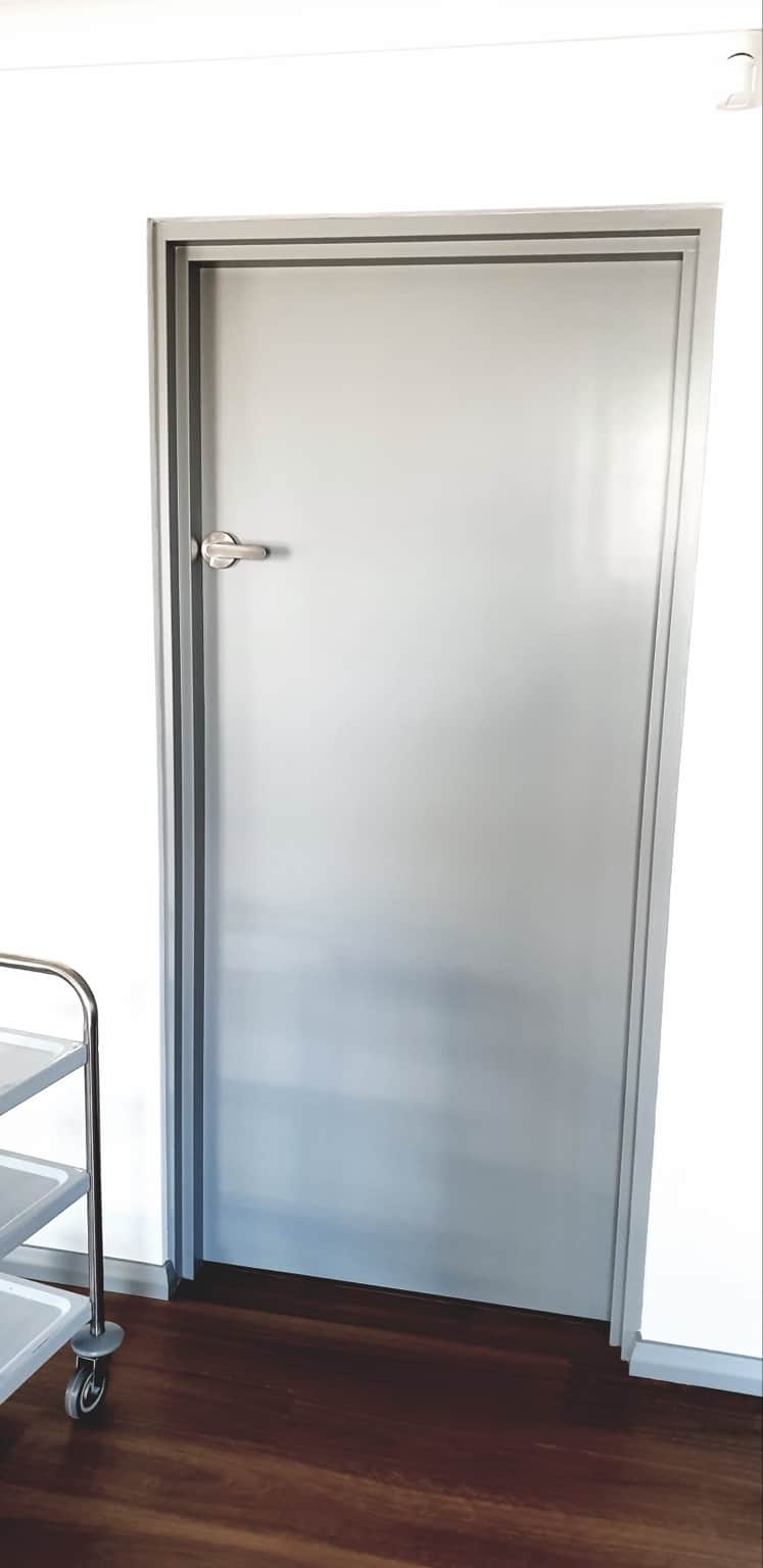 Grey painted internal door and frame at the Hornsby childcare centre
