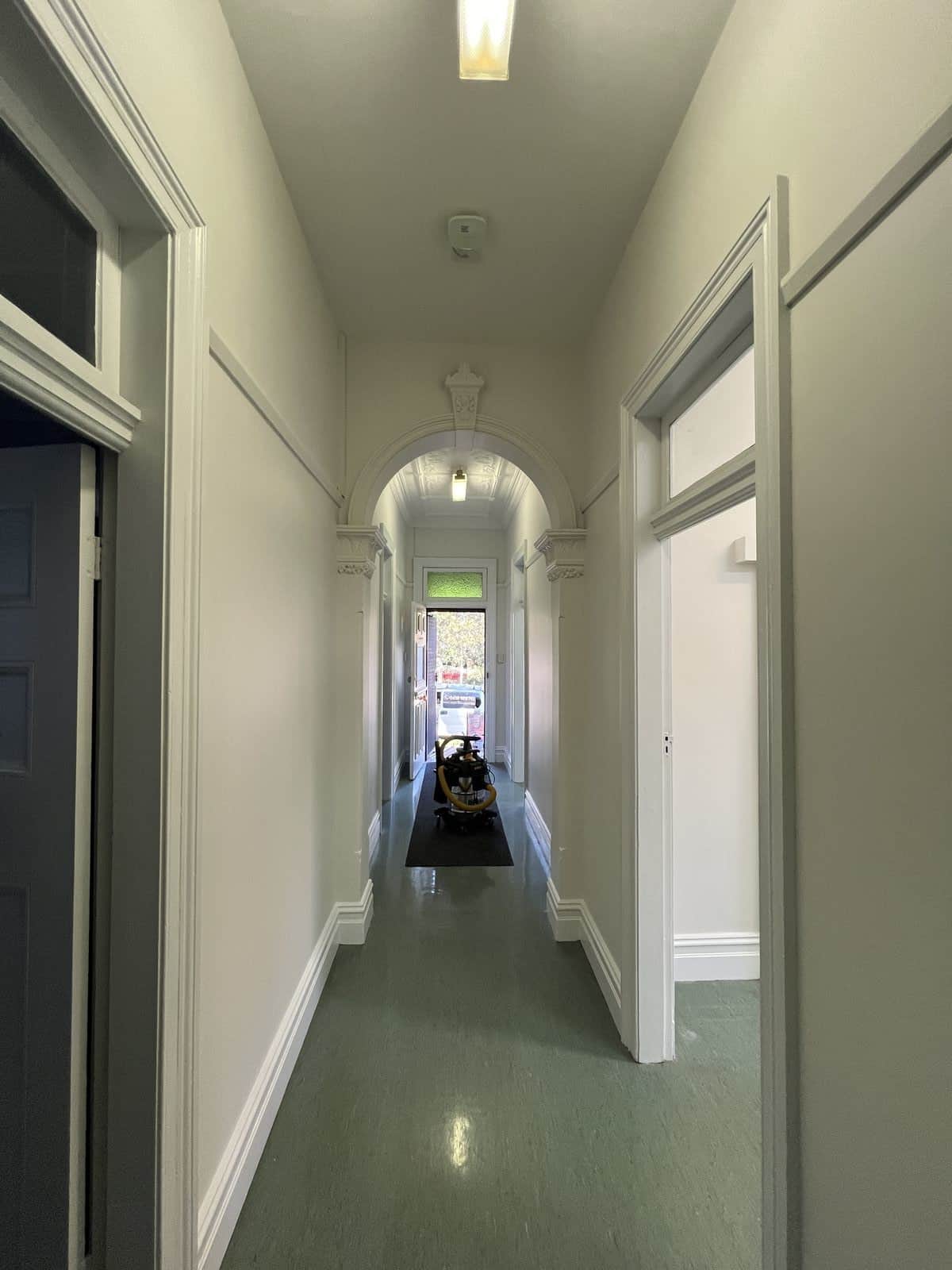 Freshly painted hallway at Totally Ortho dental clinic in Dulwich Hill