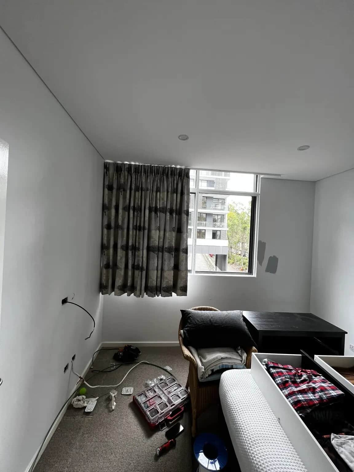 Bedroom walls before repainting in a residential apartment in Rouse Hill