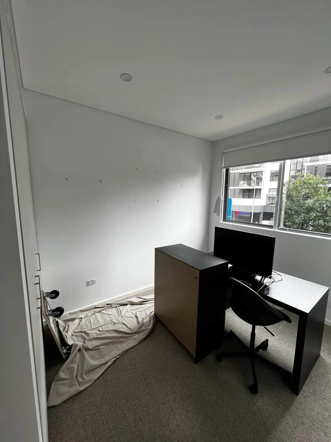 Home office walls before residential interior painting in Rouse Hill