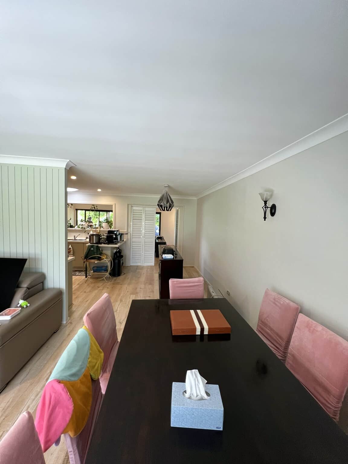Winston Hills dining and kitchen area after professional interior wall, ceiling and woodwork painting.